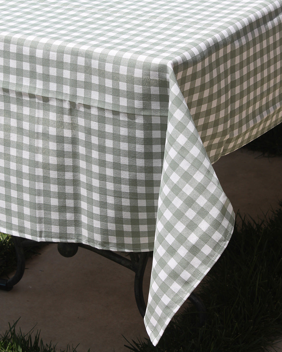 Tovaglia 12 posti a Quadri Colore Verde 140x240cm "MelellaHome"