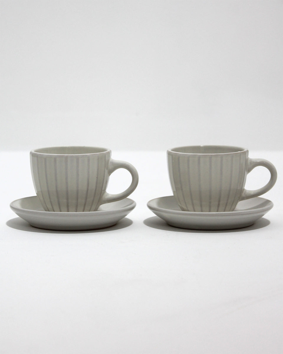 completo 2 tazzine e piattino caffè in ceramica