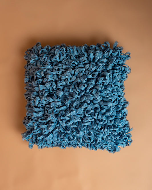 Cuscino Tartufo con fibre tessili riciclate, colore Cobalto