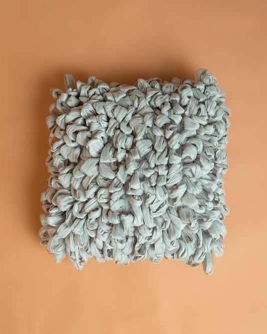 Cuscino Tartufo con fibre tessili riciclate, colore Ghiaccio