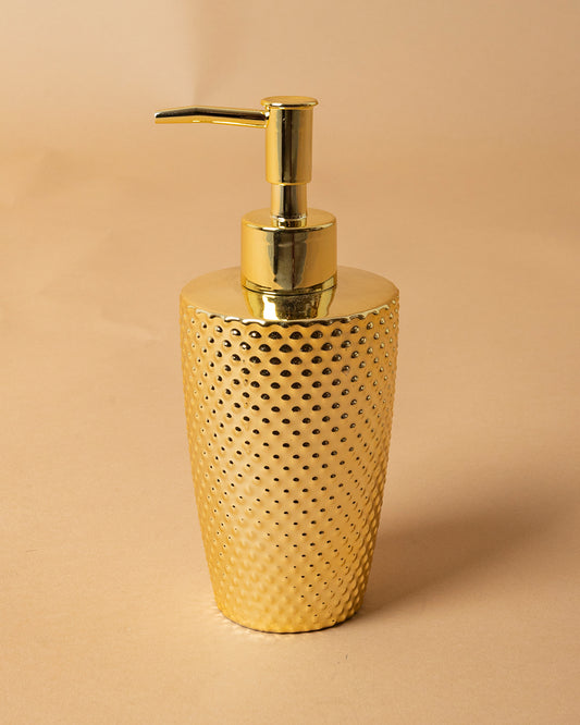 Dispenser per sapone  in ceramica lavorata Oro