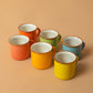 Set 6 tazzine caffè colorate in ceramica