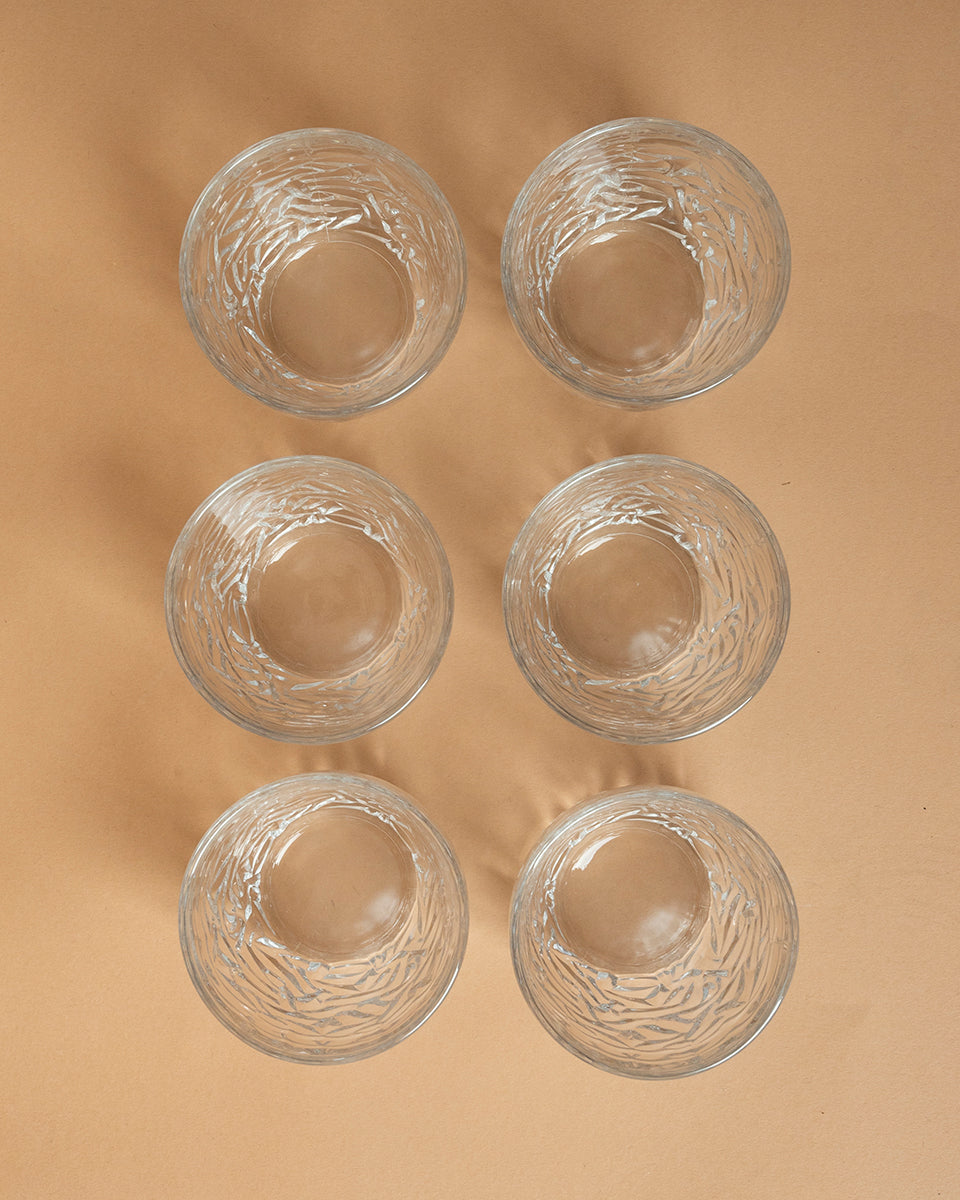 Set 6 bicchieri in vetro lavorato