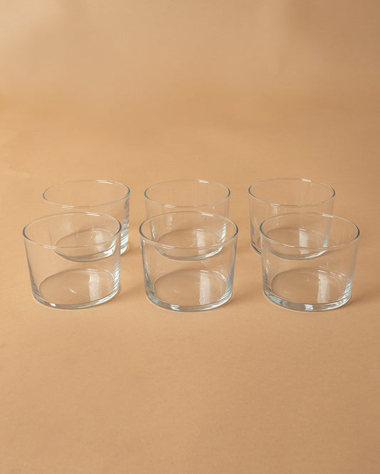 Set 6 bicchieri bassi in vetro