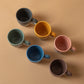 Tazzine da caffè bicolore in ceramica con scritta