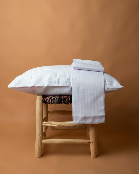 Coppia federe cuscino da letto, colore Bianco e Grigio